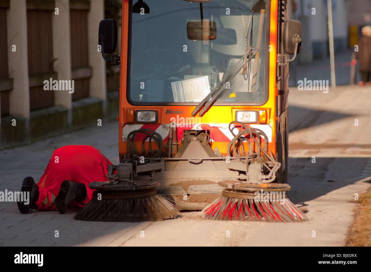 Road sweeper Stock Photo