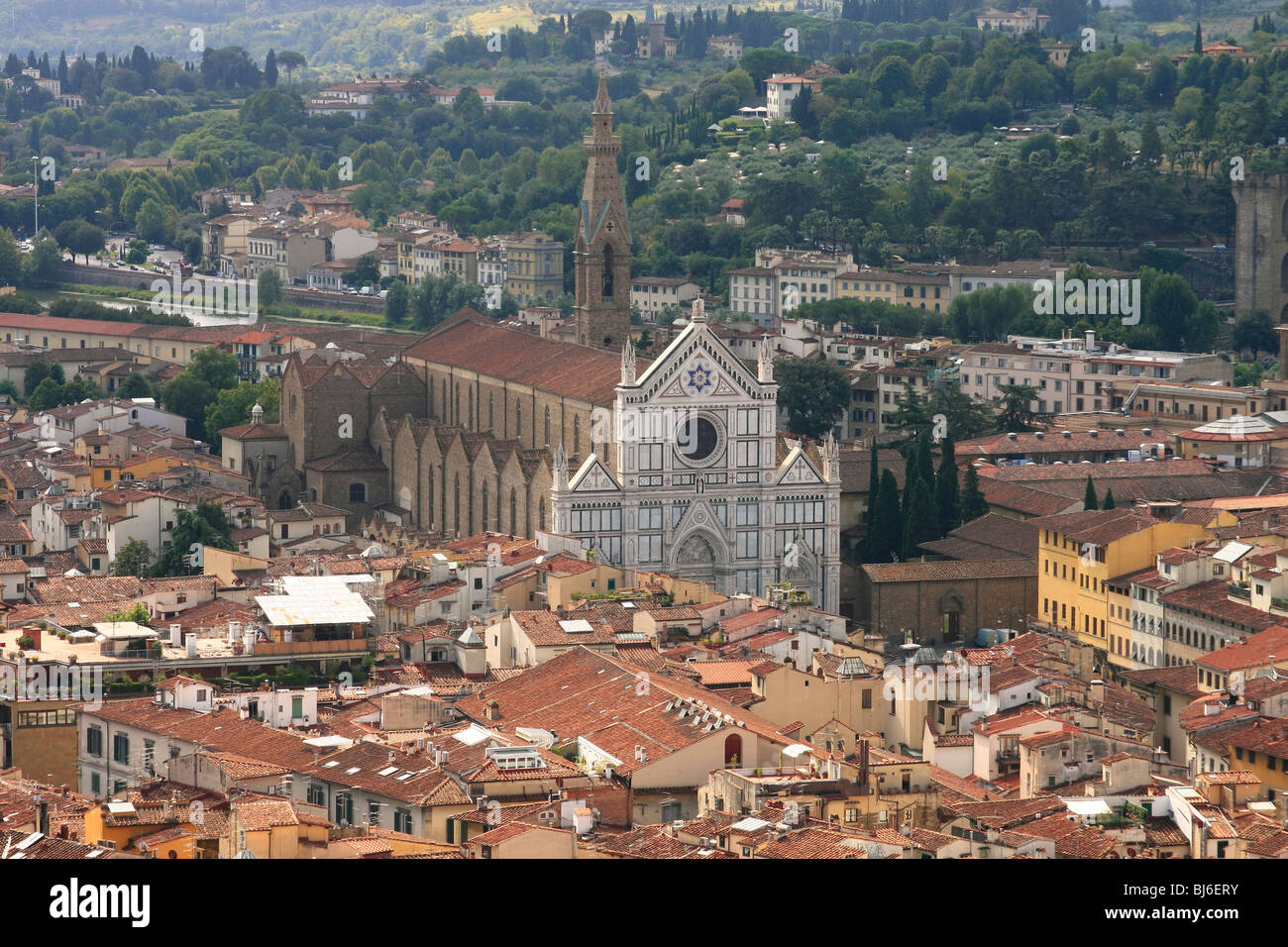 Basilica of Santa Croce in Florence, Italy Stock Photo