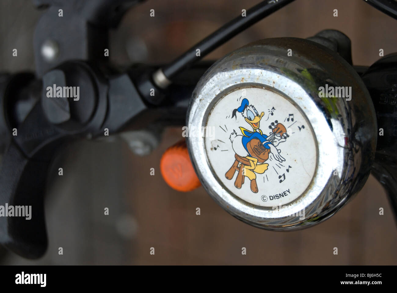 bicycle bell with donald duck image Stock Photo Alamy