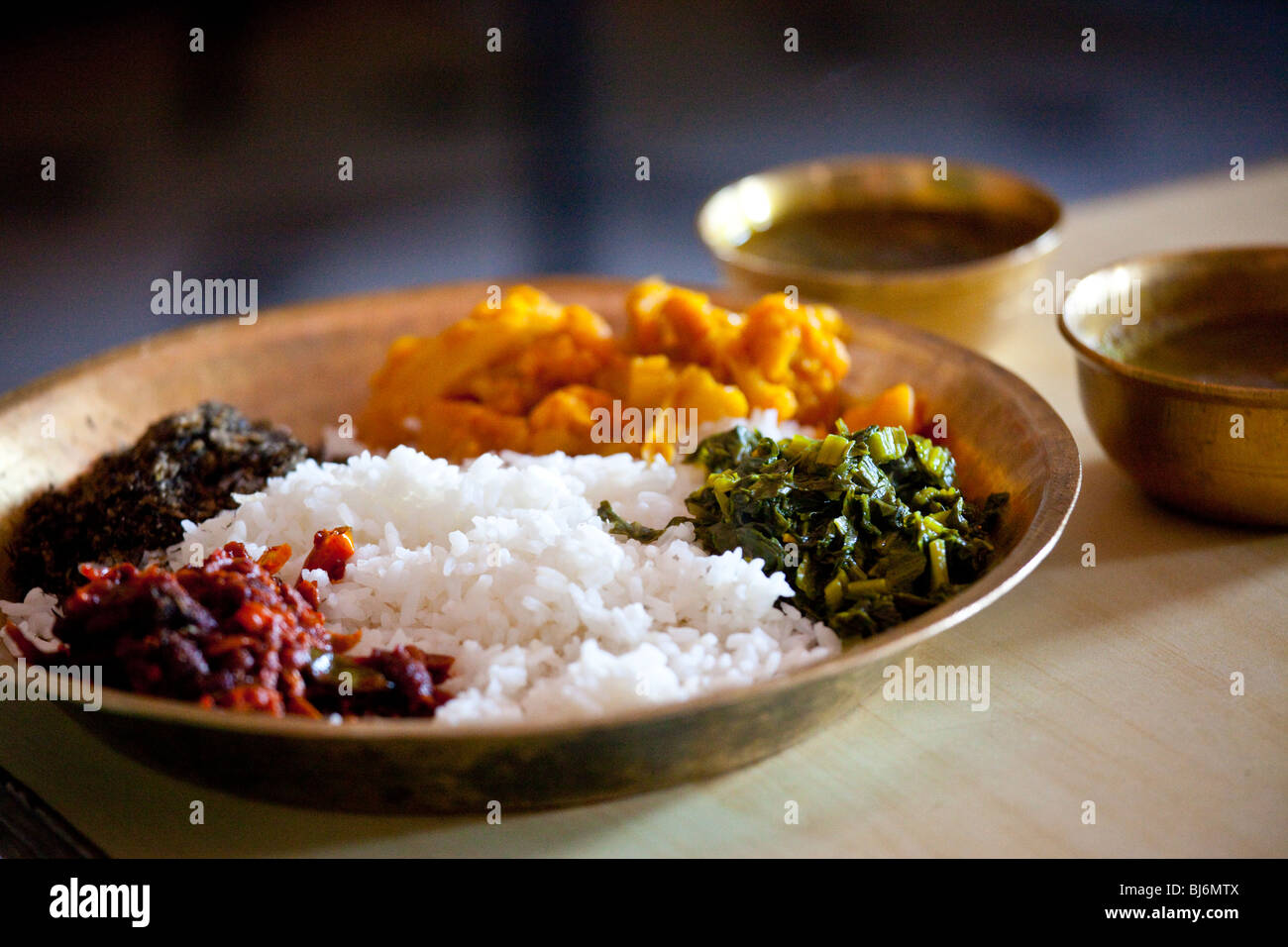 Gorkha style cuisine in Kurseong,West Bengal, India Stock Photo