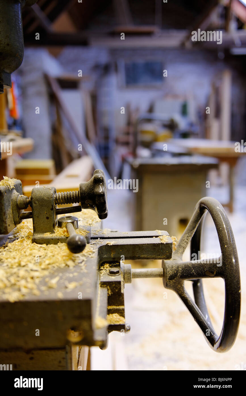 The Carpenter's Workshop - Lathe Stock Photo