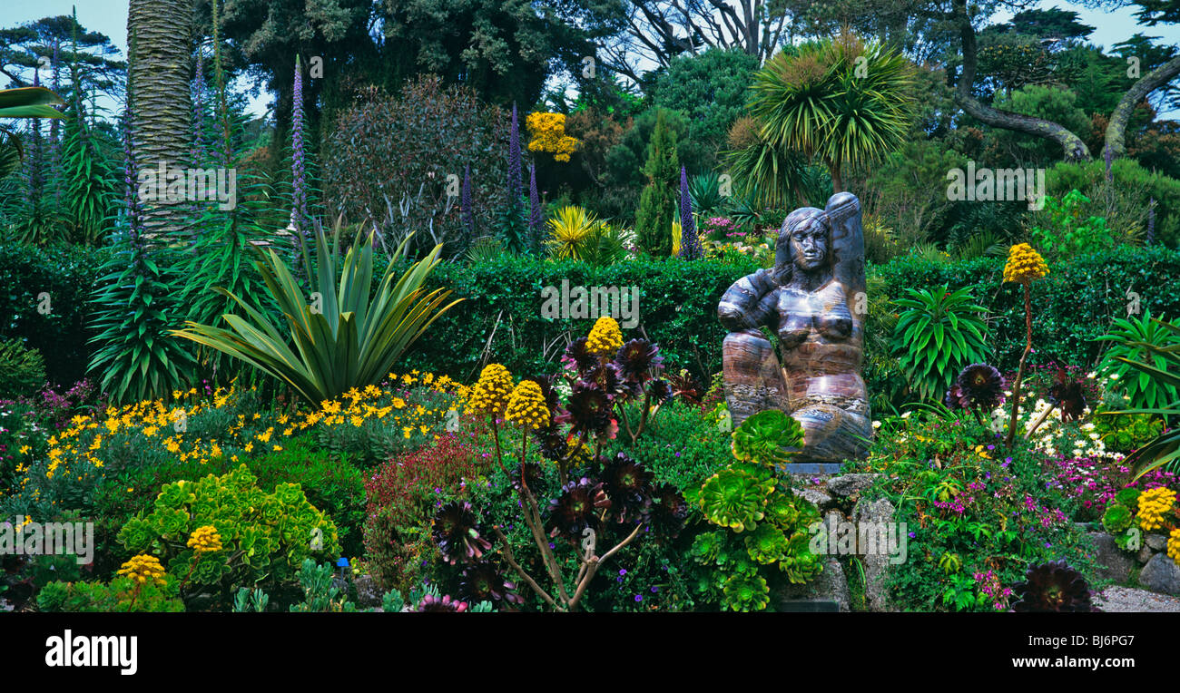 Summer in the Abbey Gardens on Tresco in the Isles of Scilly Stock Photo