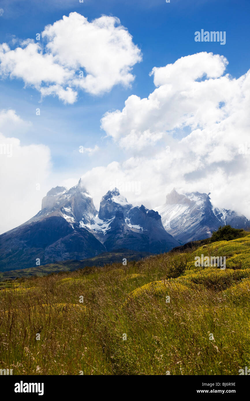 Cuernos del Paine massif, Torres del Paine National Park, Patagonia, Chile, South America Stock Photo
