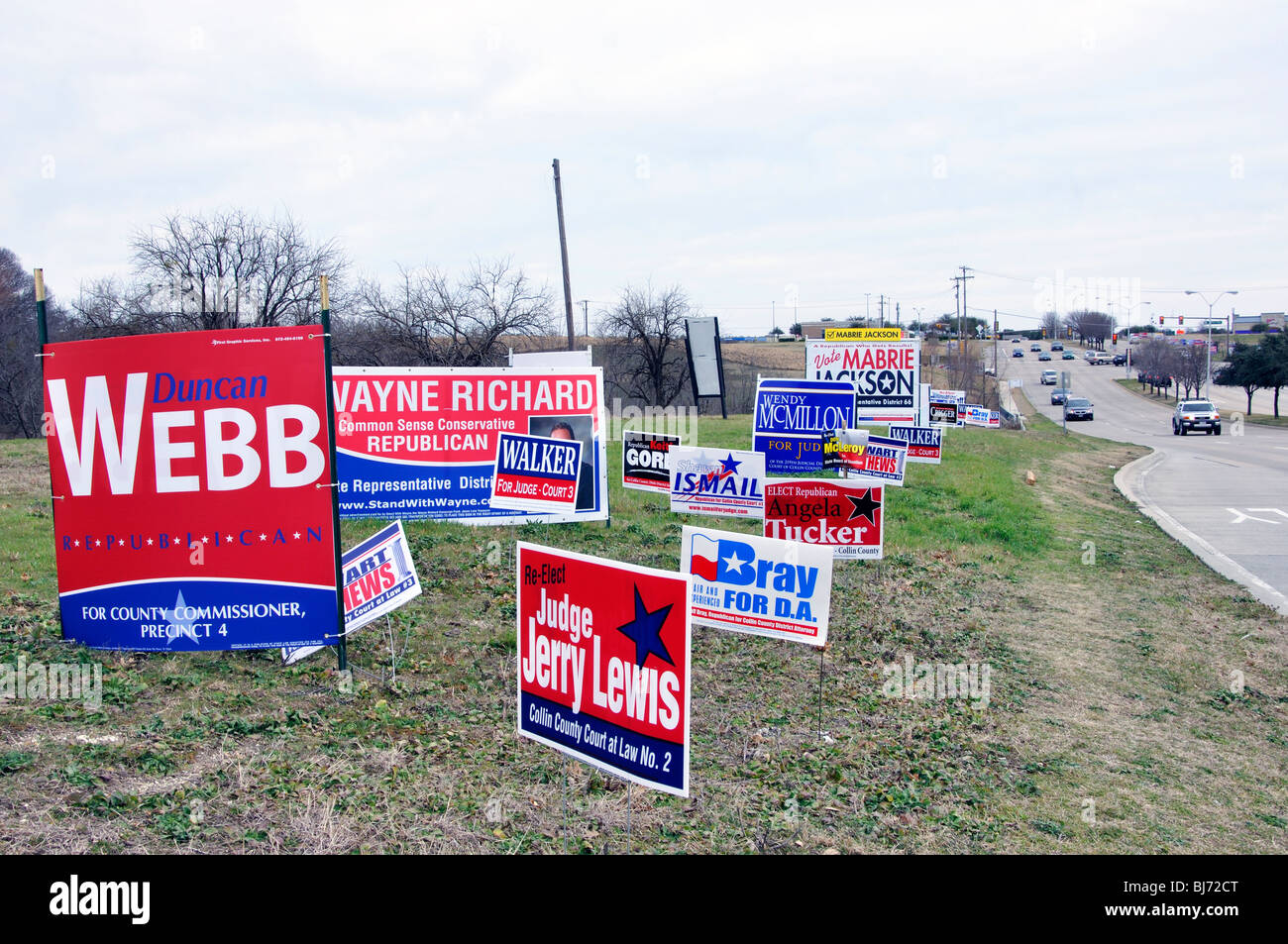 Election campaign signs, Texas, USA Stock Photo Alamy