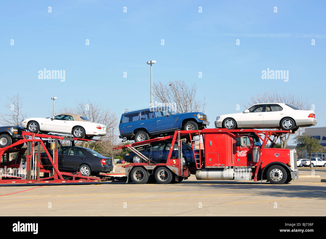 Car hauler truck, USA Stock Photo