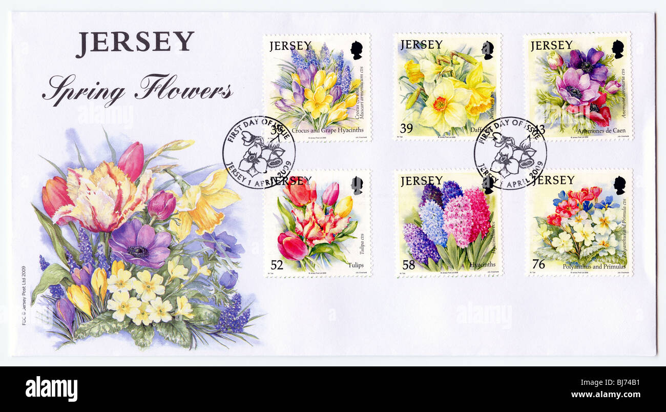Jersey first day cover envelope Stock Photo Alamy