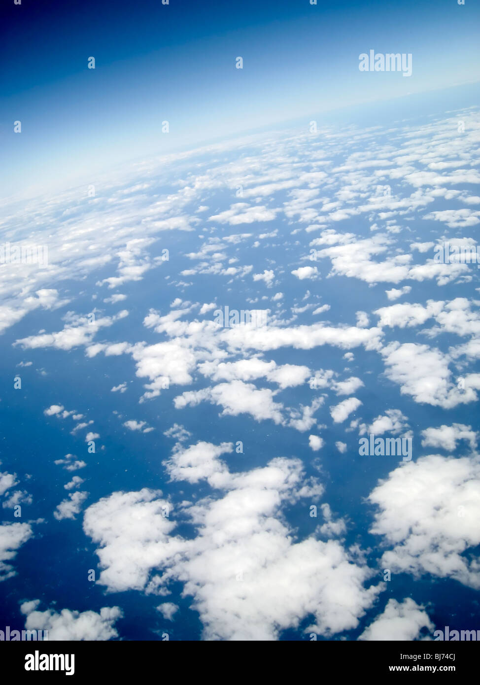 Wide angle view of earth from high up Stock Photo