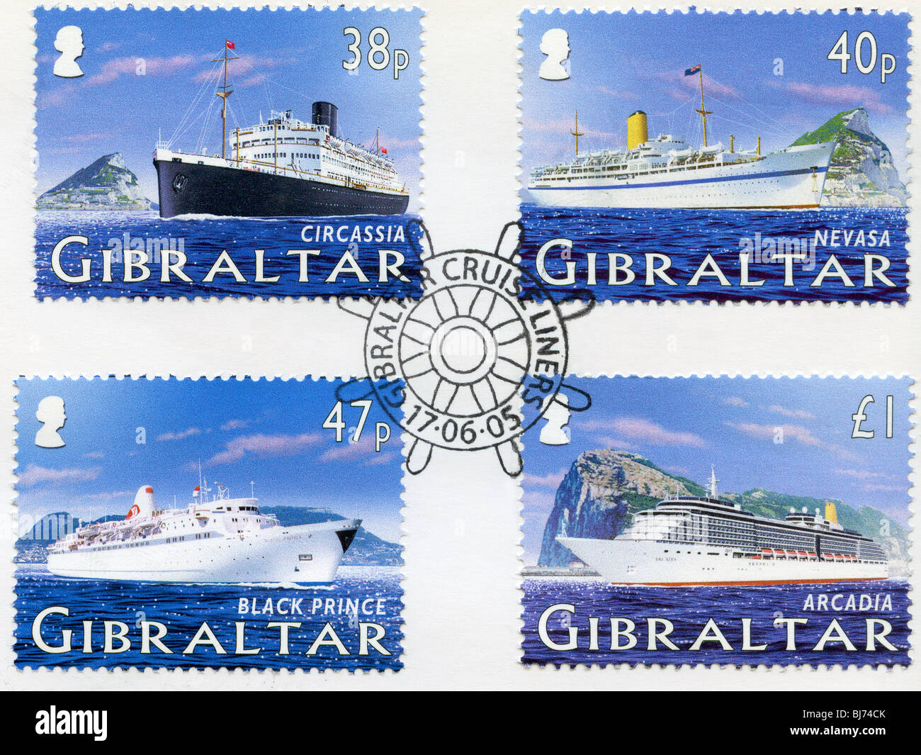Gibraltar postage stamps Stock Photo