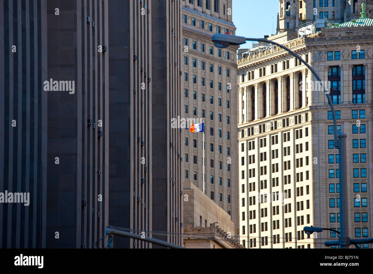 New York State Flag at City Hall, New York City Stock Photo