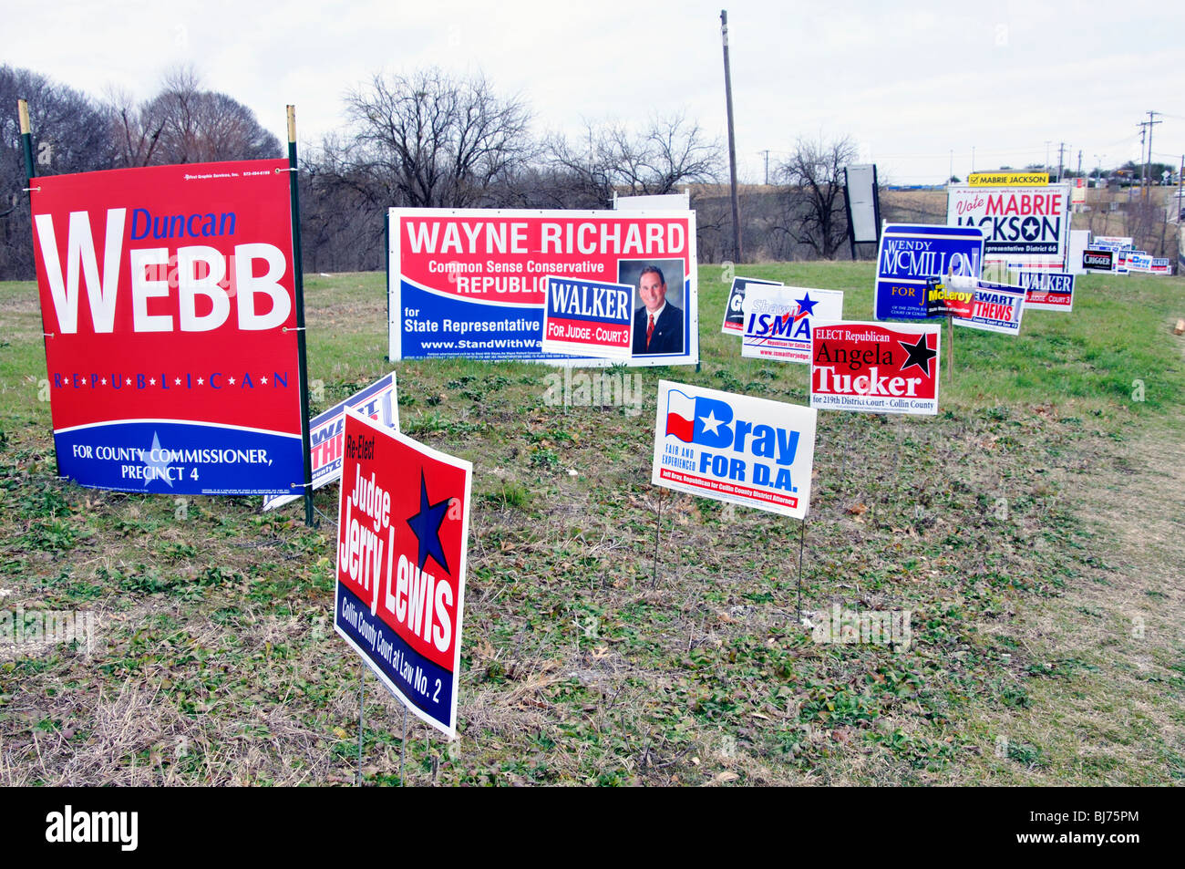 Election campaign signs, Texas, USA Stock Photo Alamy