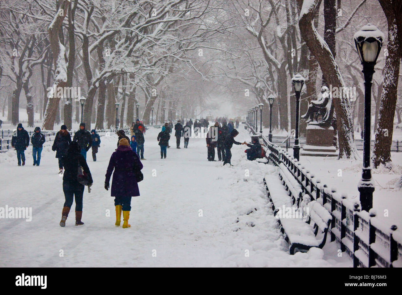 Literary Walk in Central Park, New York City Stock Photo