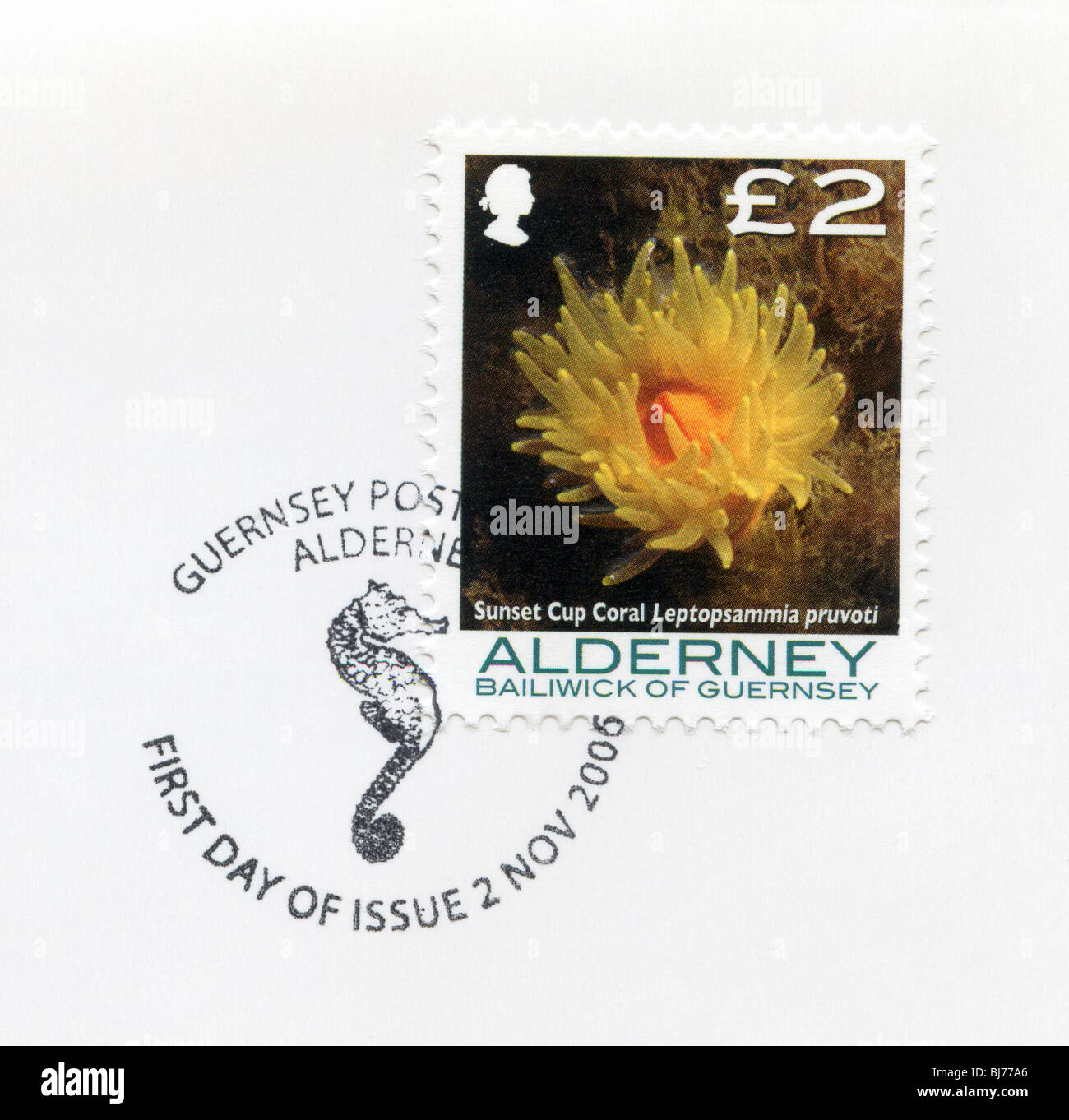 Alderney postage stamp Stock Photo