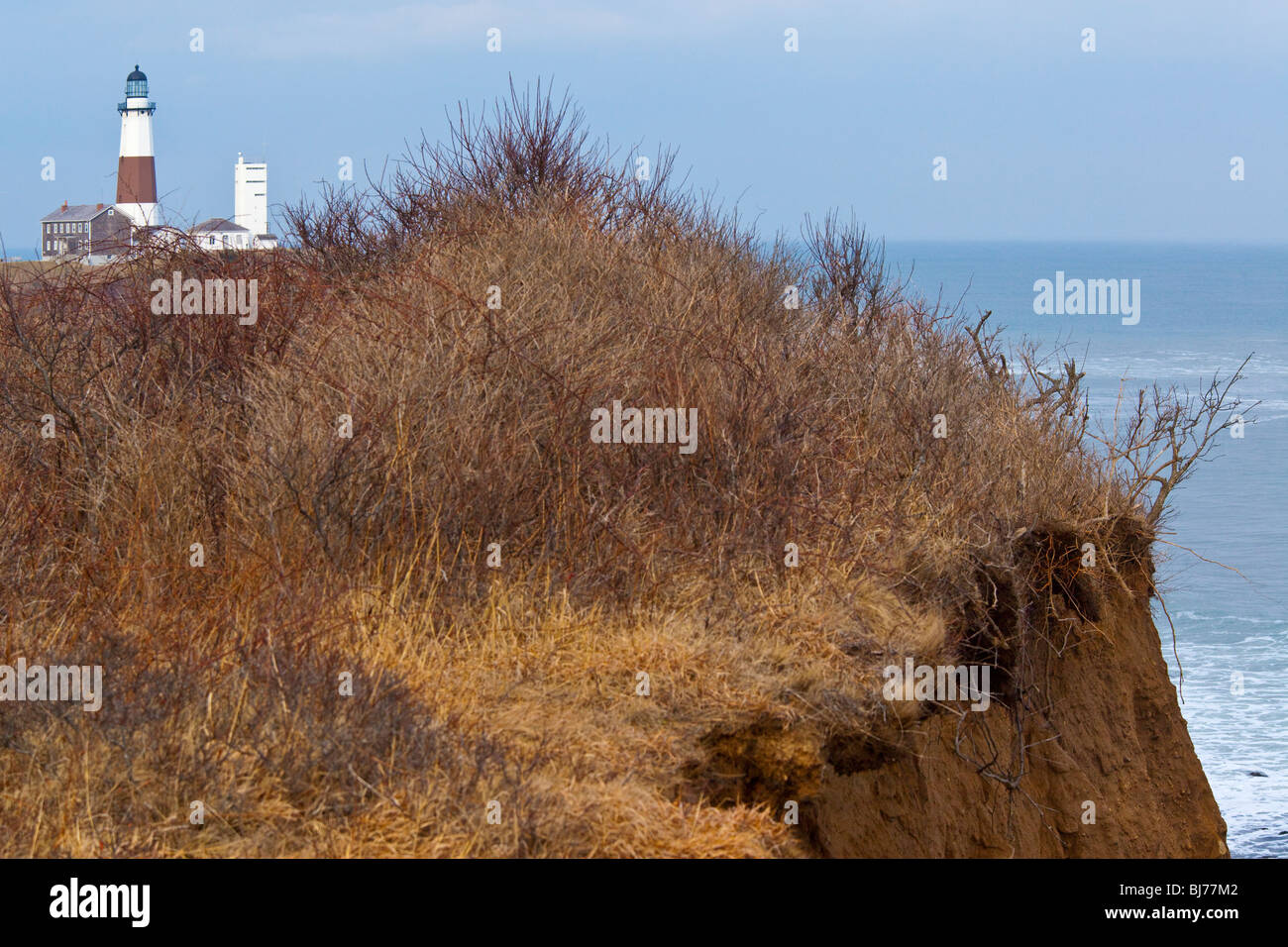 Montauk Point Lighthouse in the Hamptons, Long Island, New York Stock