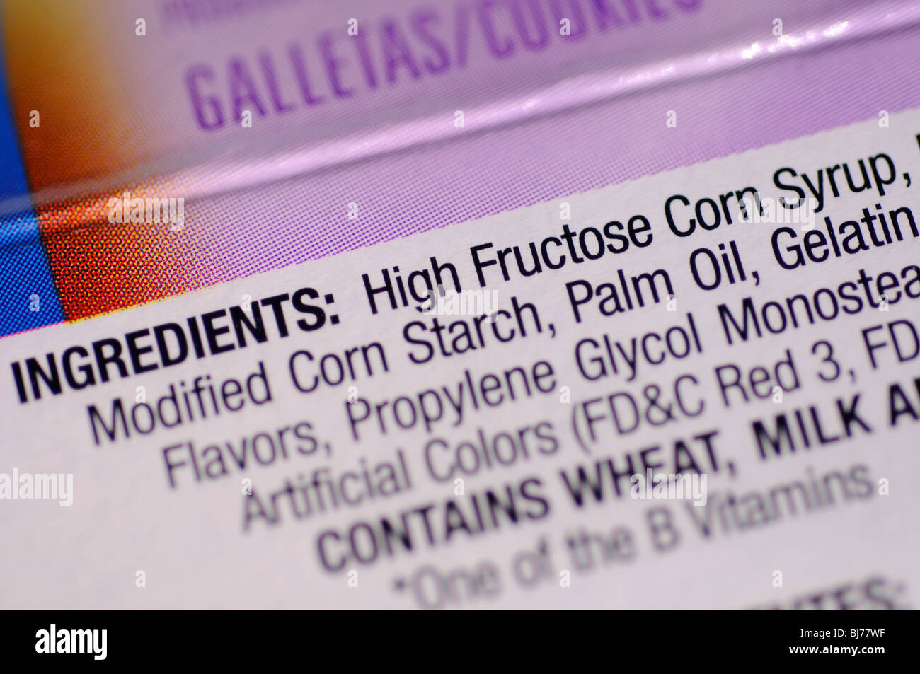 ingredients-list-on-food-package-stock-photo-alamy