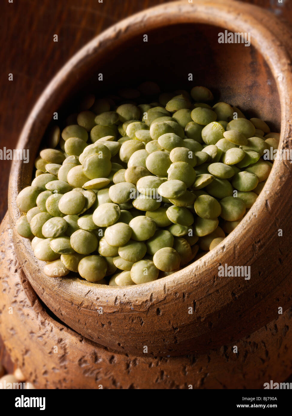 Organic Green Lentils Beans - Stock Photos Stock Photo