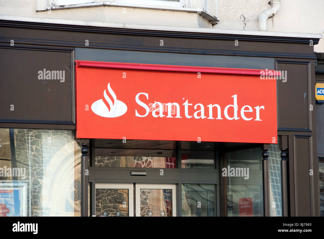 Santander Bank Sign Stock Photo