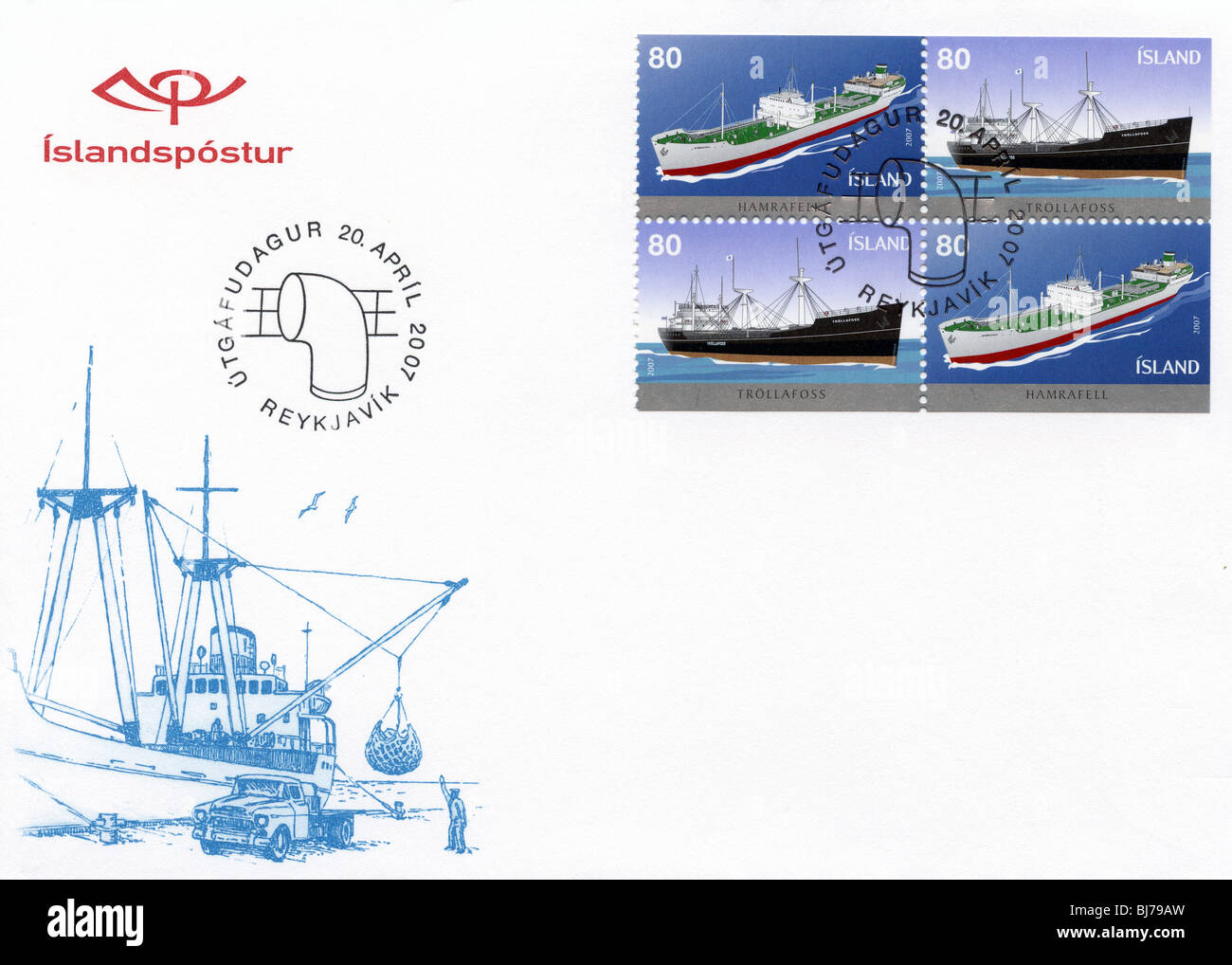 Iceland first day cover envelope Stock Photo