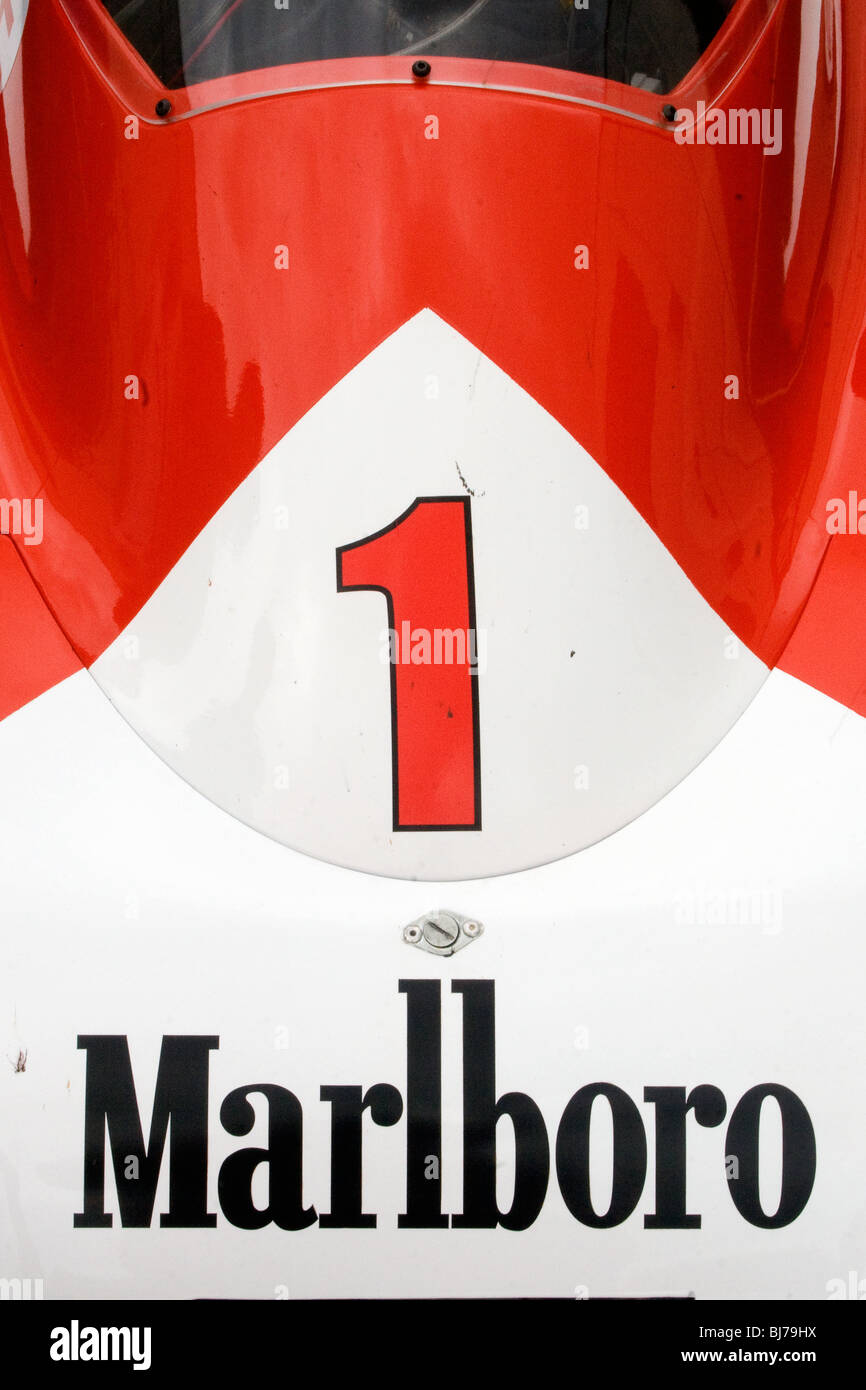 Marlboro sponsorship on a race car. Stock Photo