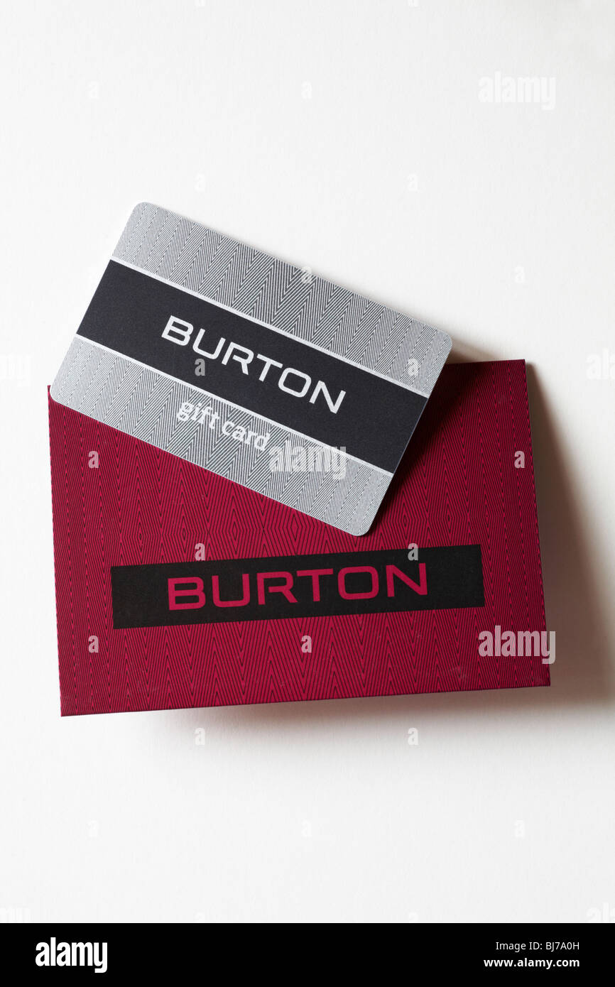 Burton la carta regalo giftcard voucher con il biglietto di auguri di  compleanno isolati su sfondo bianco Foto stock - Alamy