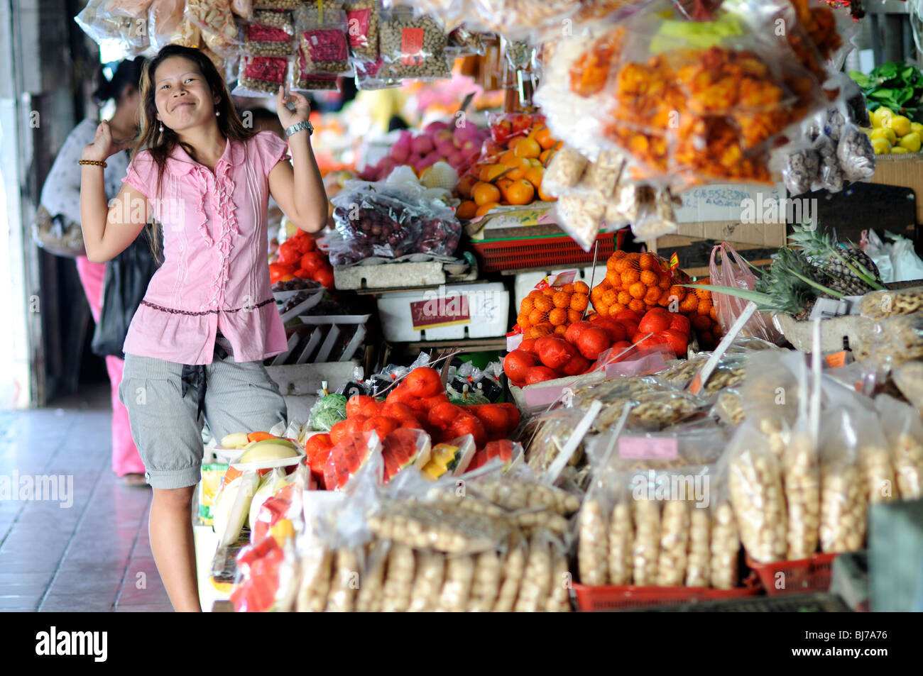 fruit stall, central market, Kota Kinabalu, Sabah, Malaysia Stock Photo