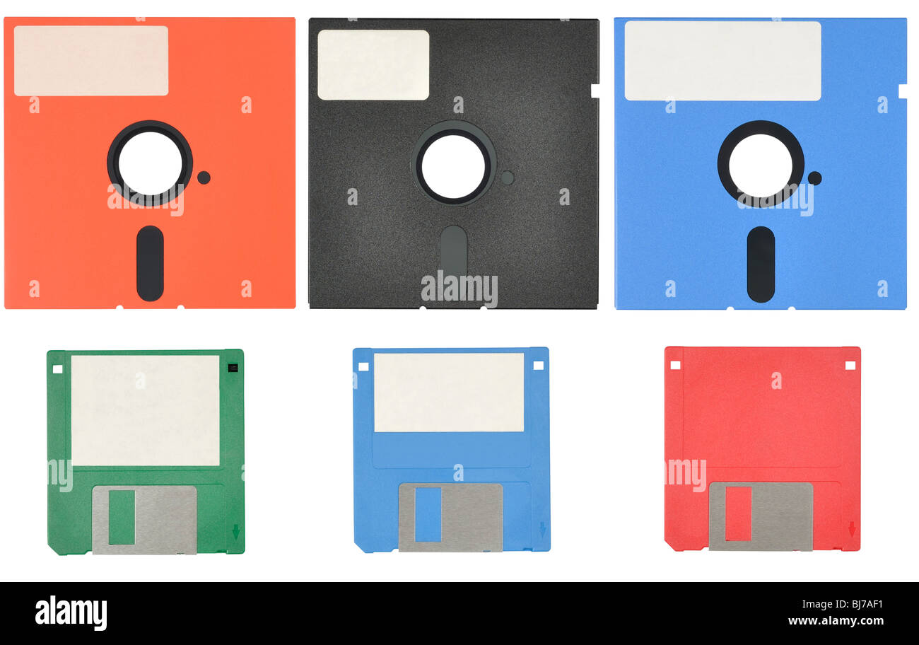 Data storage, set of floppy discs ready for cut and paste Stock Photo ...