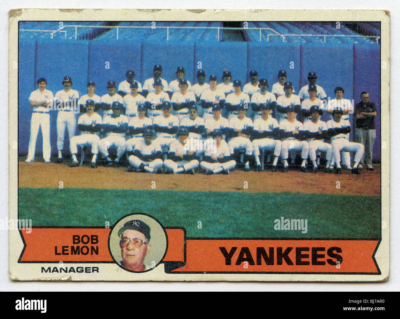 Collectible baseball card New York Yankees team Stock Photo Alamy
