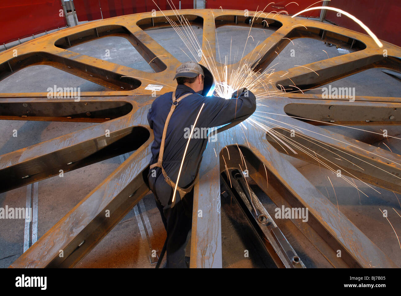 Leither AG factory of ropeways, drag lifts and windmill wheels, Italy Stock Photo