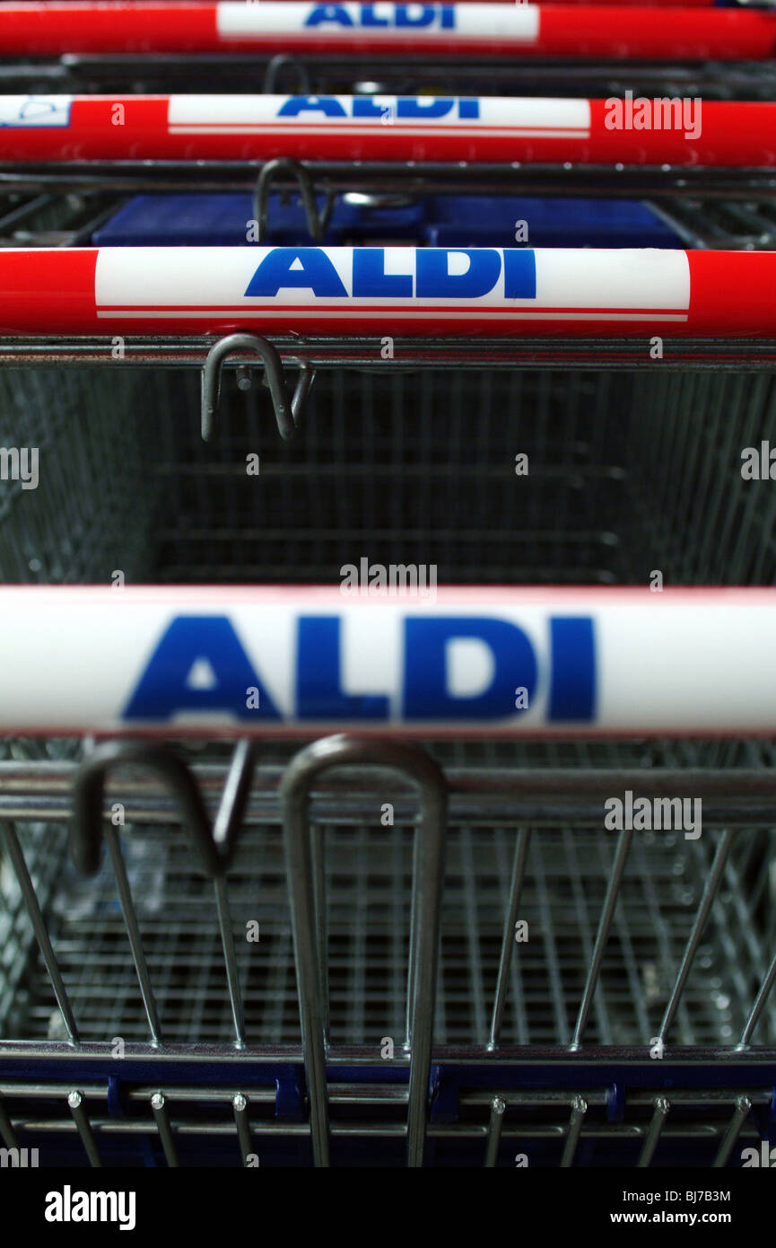 Aldi shopping carts Stock Photo Alamy