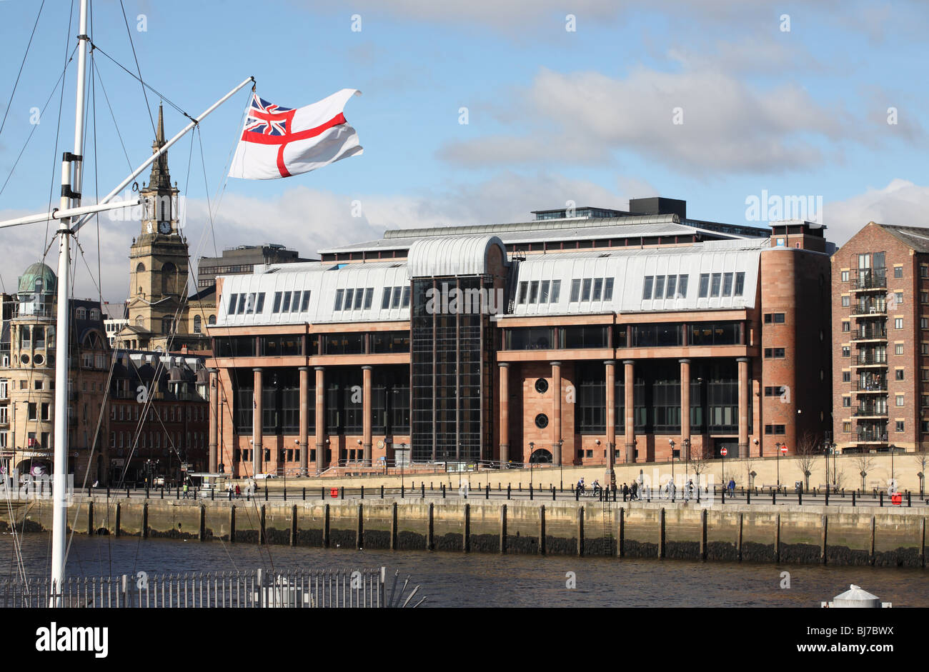 The White Ensign flying from the RNVR establishment HMS Calliope in