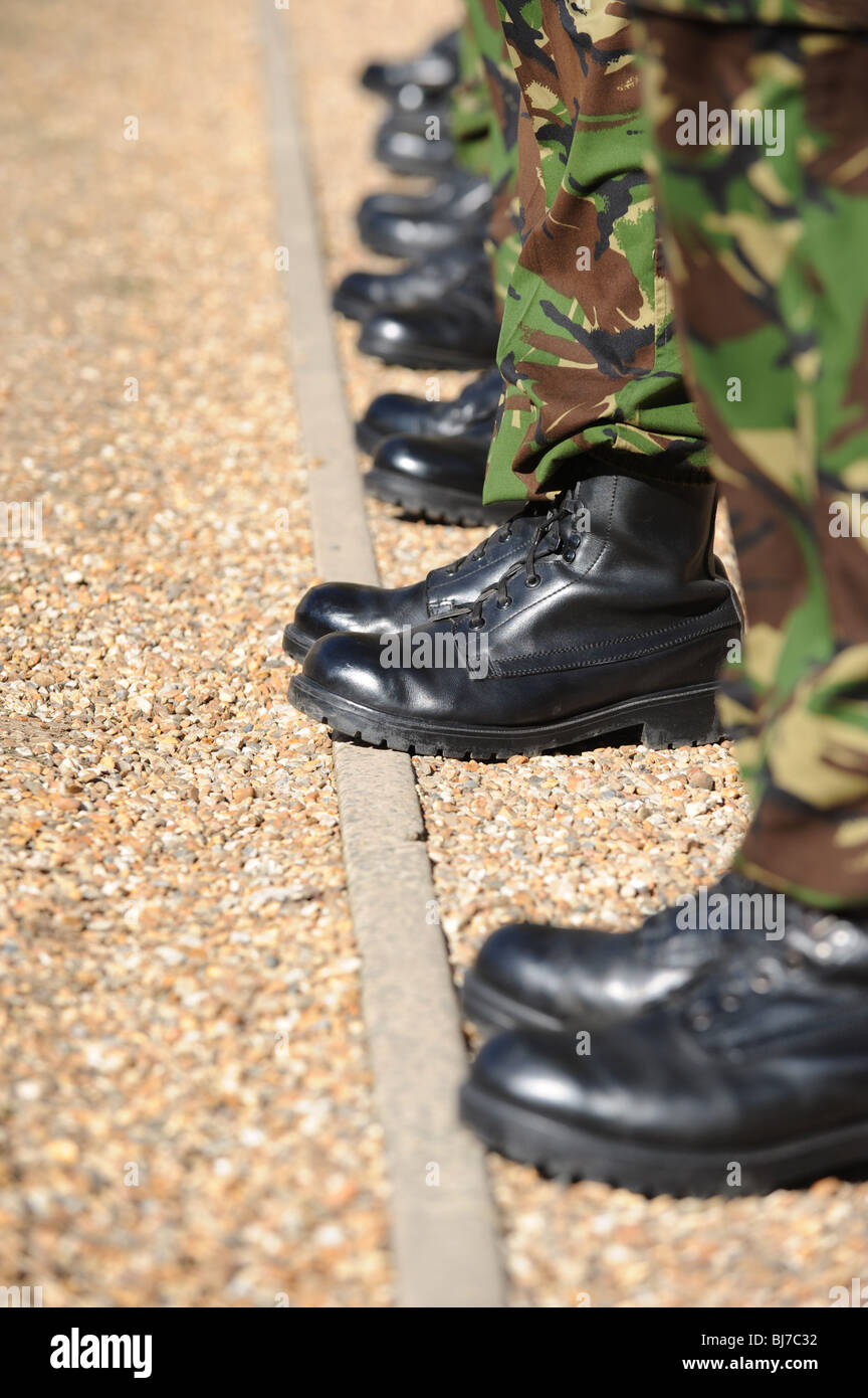 Highly polished British army boots on a parade ground Stock Photo ...