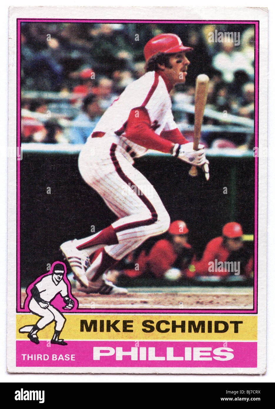 Collectible baseball card - Mike Schmidt of Phillies Stock Photo - Alamy