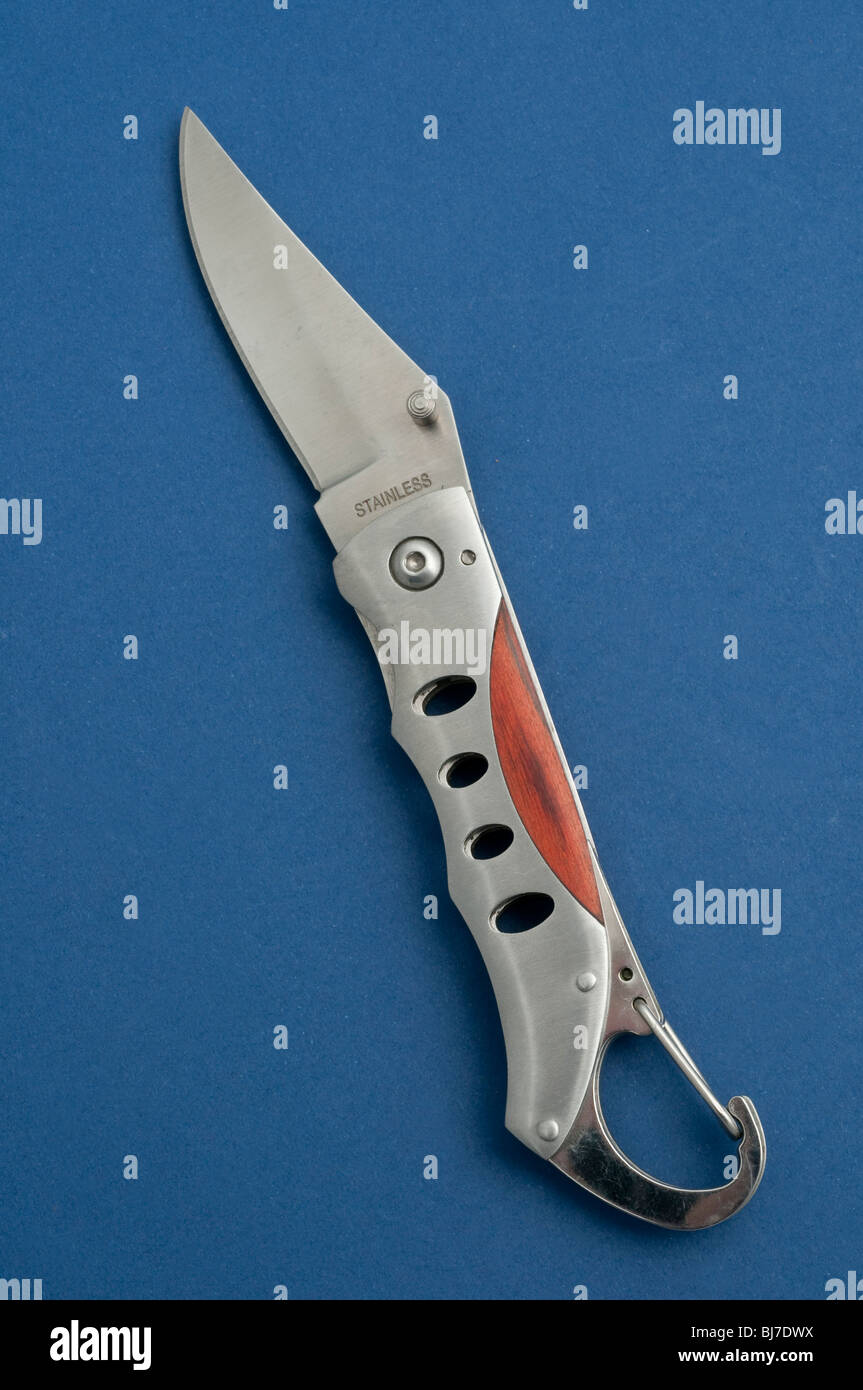 A modern folding knife Stock Photo