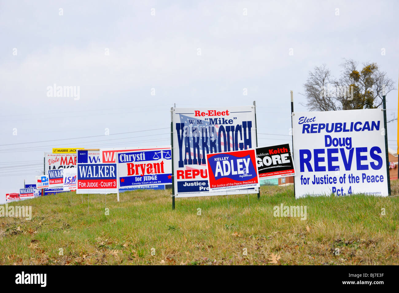 Election campaign signs, Texas, USA Stock Photo Alamy