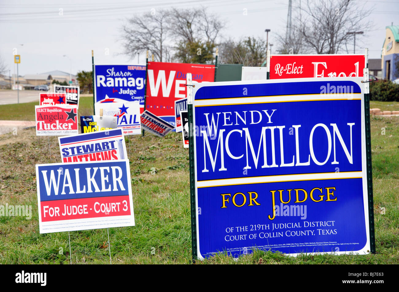 Election campaign signs, Texas, USA Stock Photo Alamy