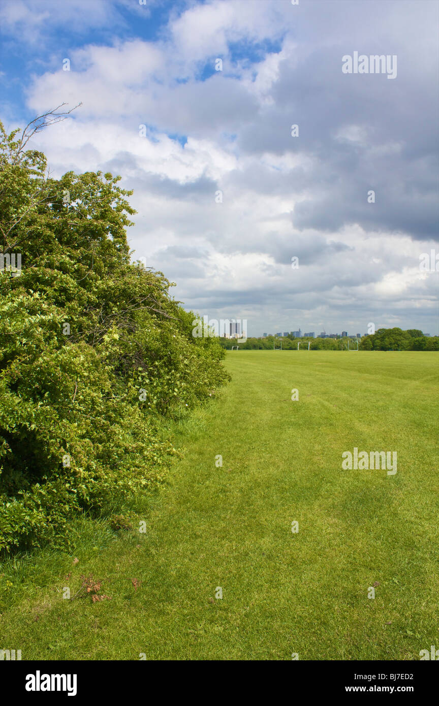 Wormwood scrubs playing fields. London, UK Stock Photo