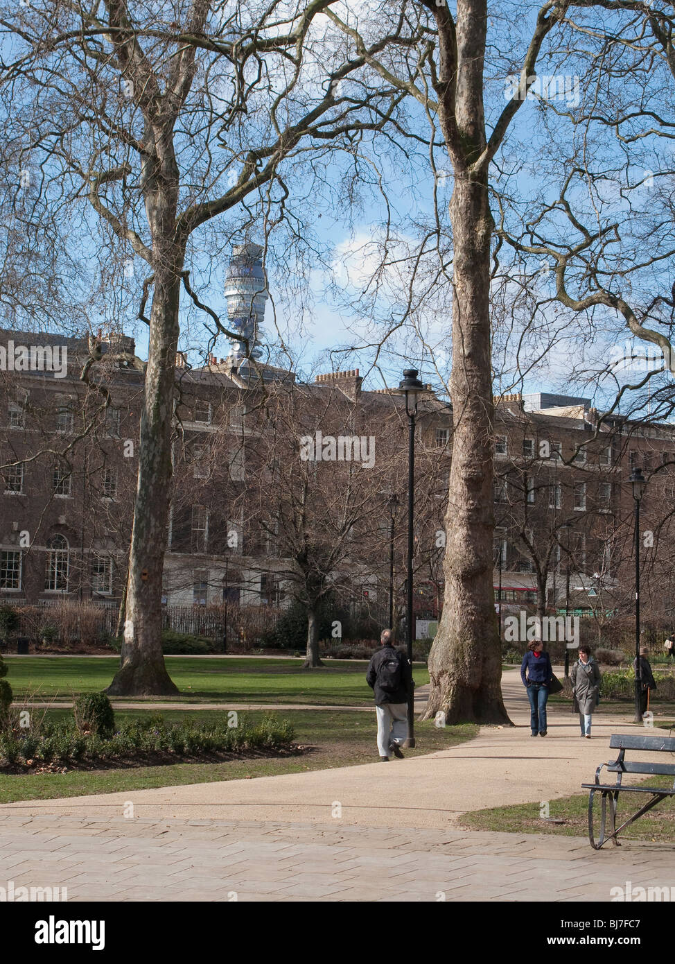 Post Office Tower seen from Russell Square, London, England Stock Photo