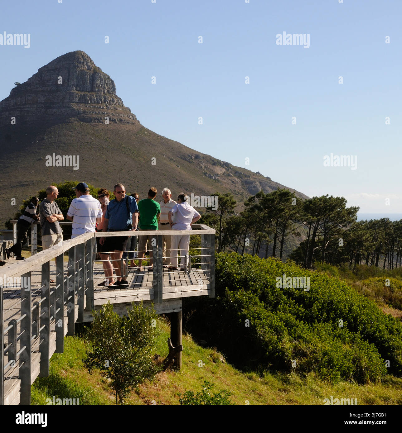 The Lions Head mountain above Cape Town seen from Signal Hill viewing platform South Africa Stock Photo