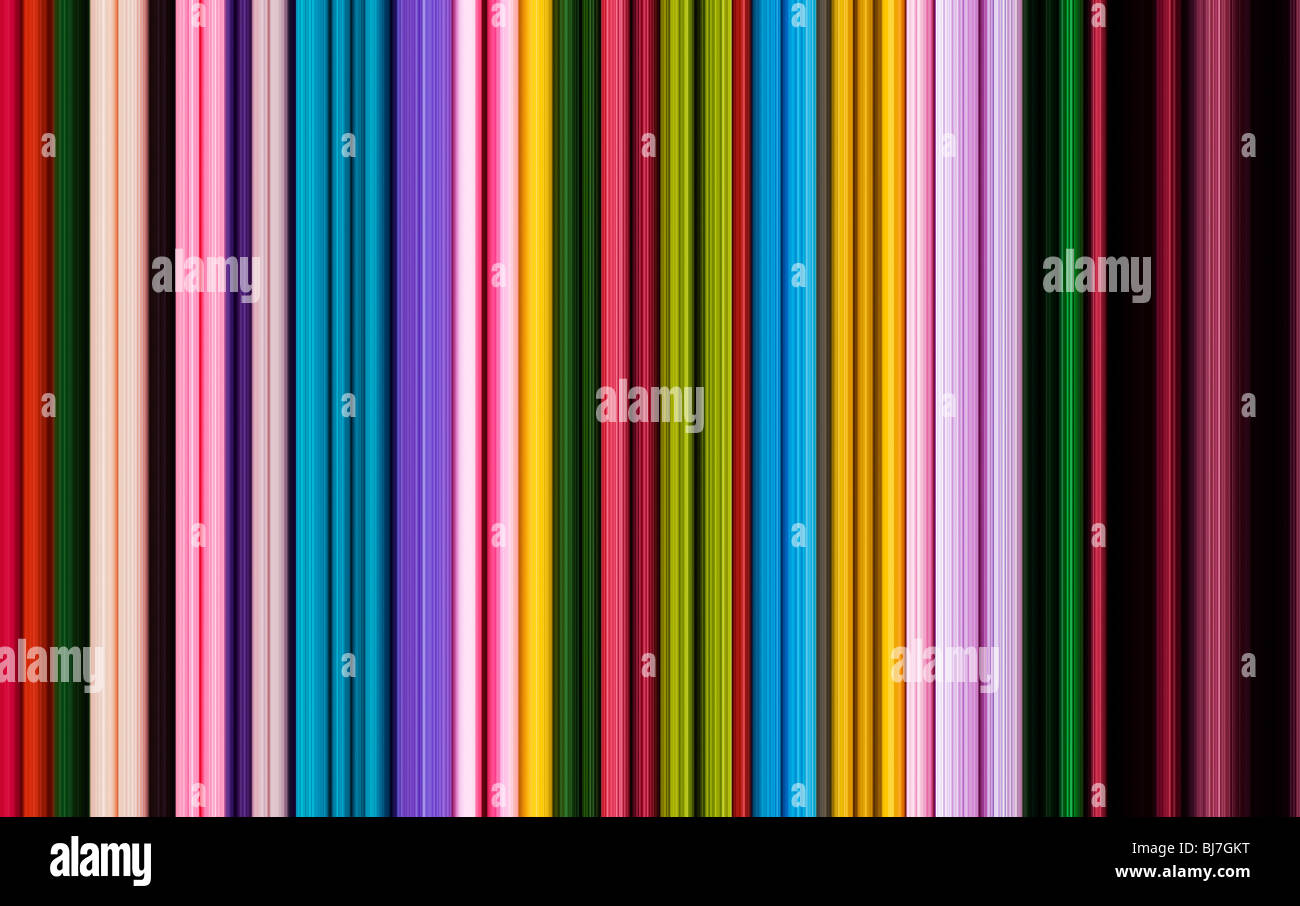 Multicoloured striped lines pattern. Digital illustration crafted from a photograph Stock Photo