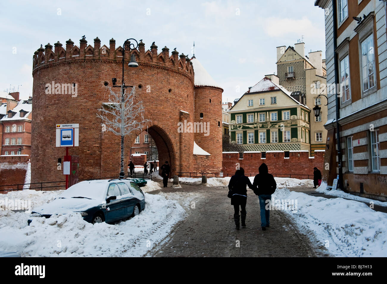 The Barbican in Old Town Warsaw Poland Stock Photo