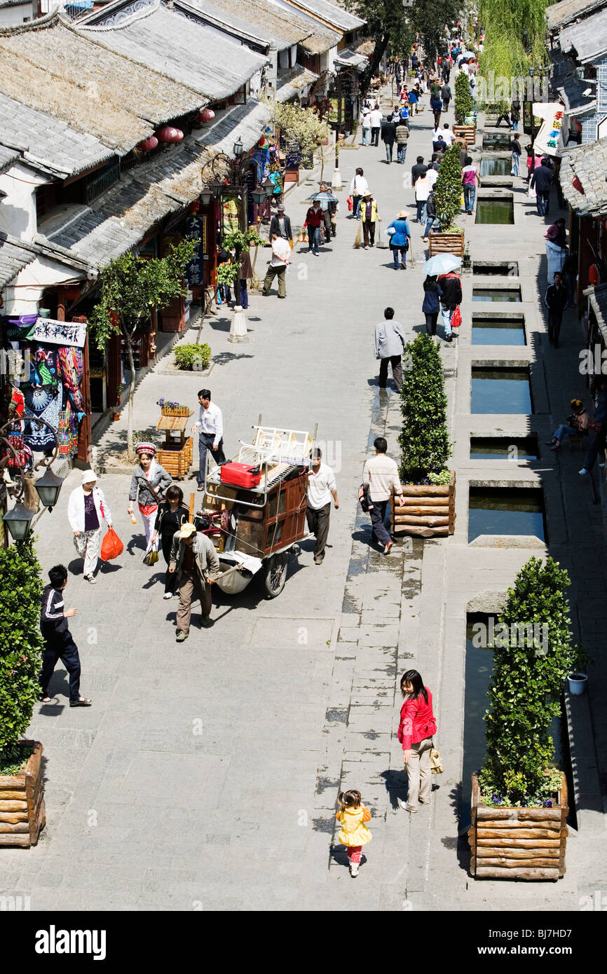 The old centre of Dali, Yunnan province, China, is renovated for tourists. Stock Photo