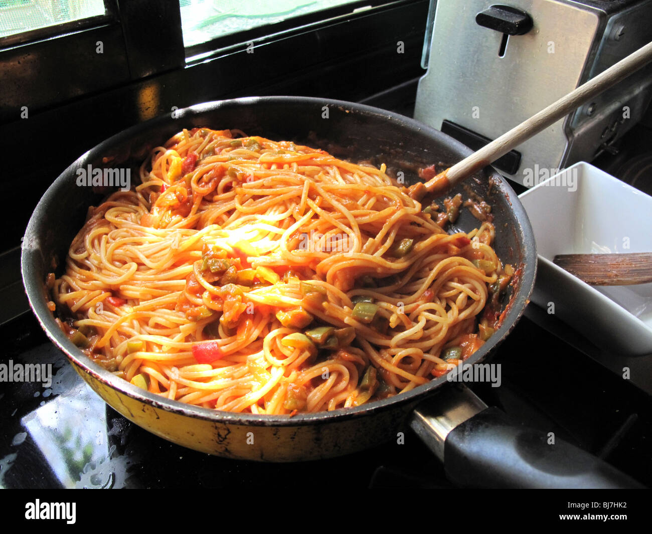 Pasta Spagetti pasta on a plate Stock Photo