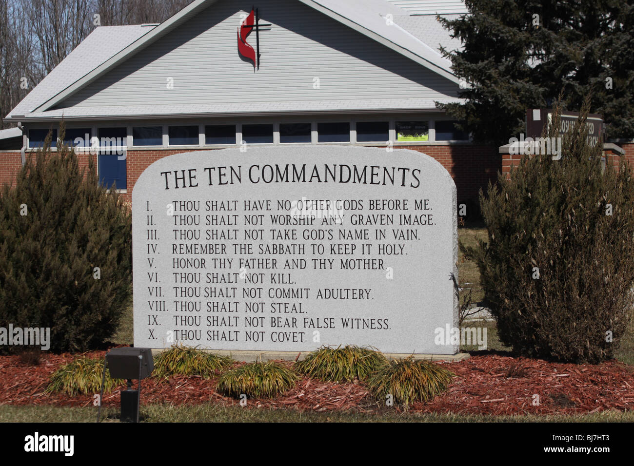 ten commandments public display religion church ohio Stock Photo