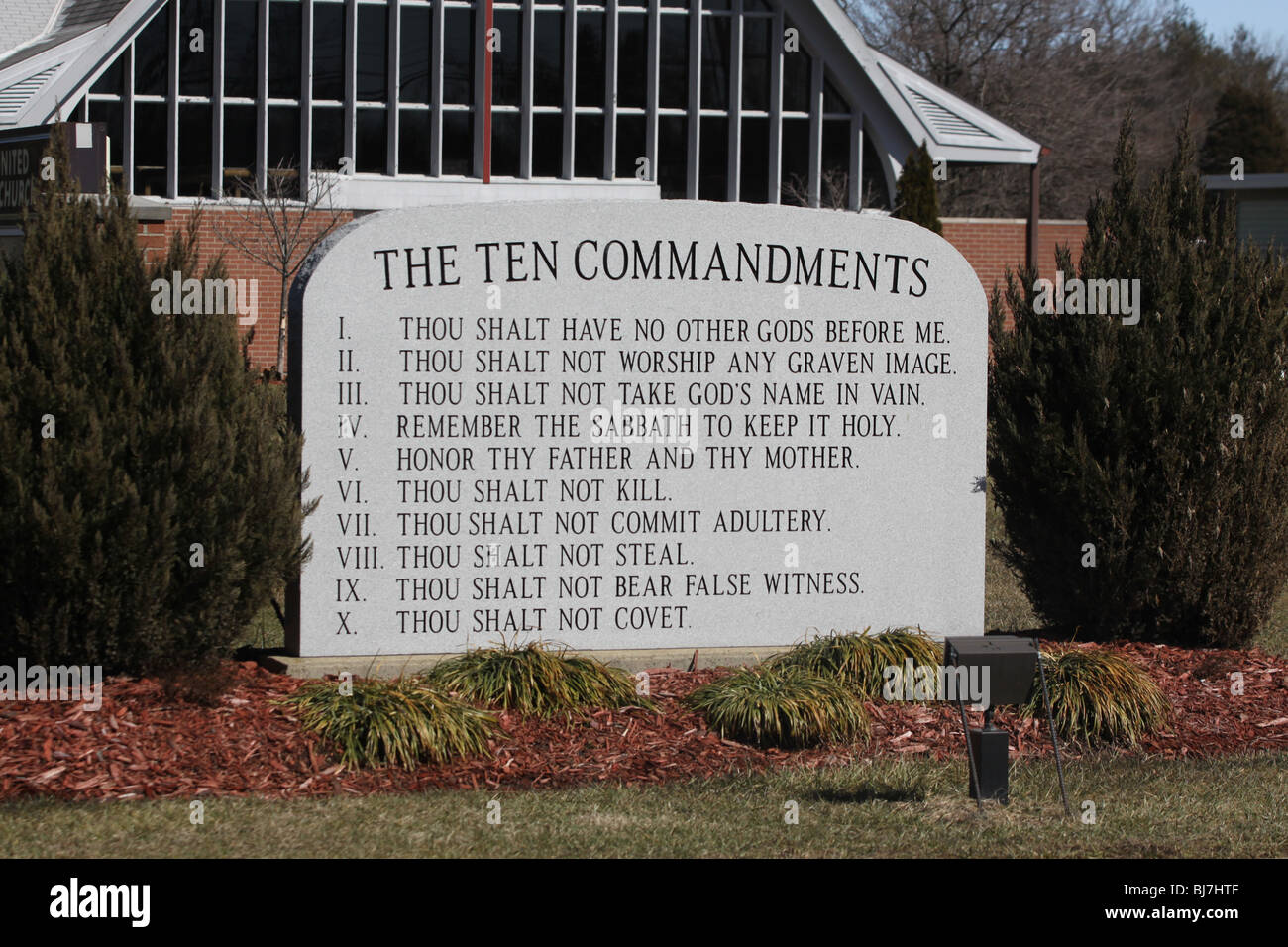 Ten Commandments Public Display Religion Church Ohio Stock Photo - Alamy