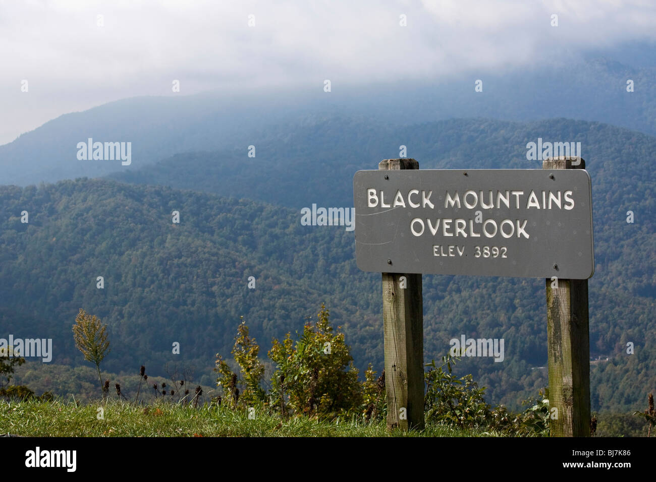 Black Mountains overlook Appalachian Mountains in North Carolina USA