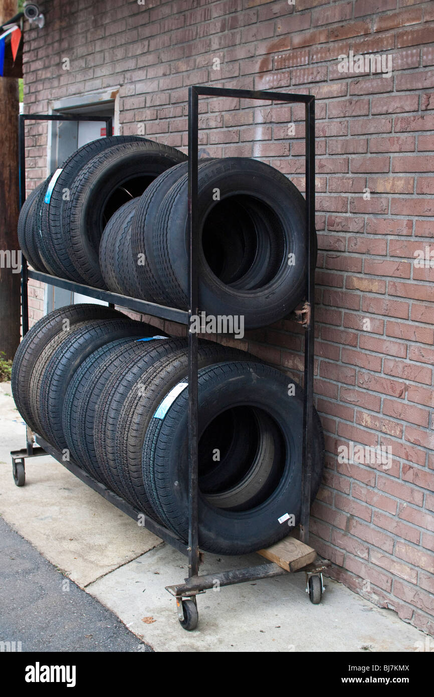 New tires for sale goods for sale in USA hi-res Stock Photo