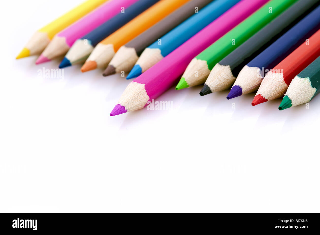 Winner or success metaphor with colorful pencils Stock Photo