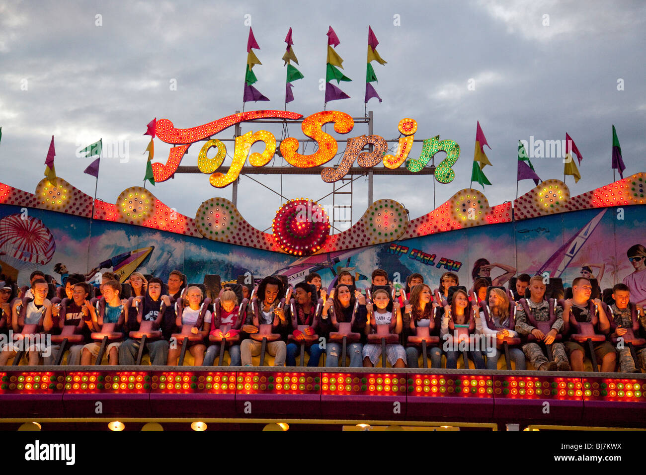 carnival ride New York State fair Stock Photo Alamy