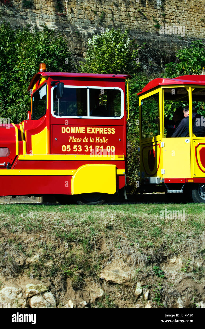 [The Domme Express Tours Train, Domme, Dordogne, South West France, Europe Stock Photo
