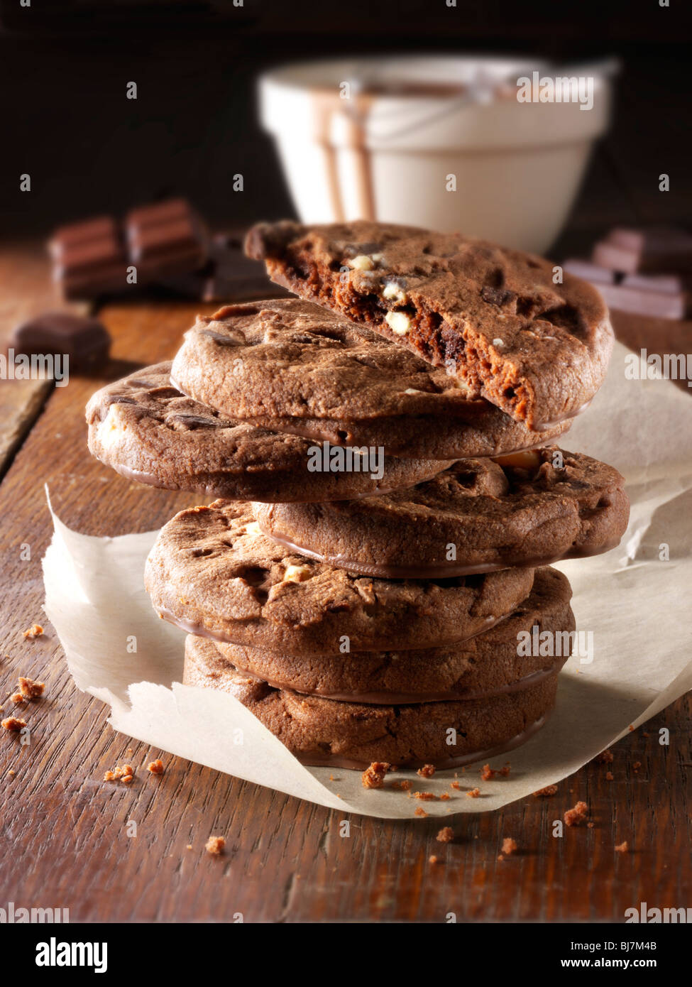Chocolate chip  biscuits Stock Photo