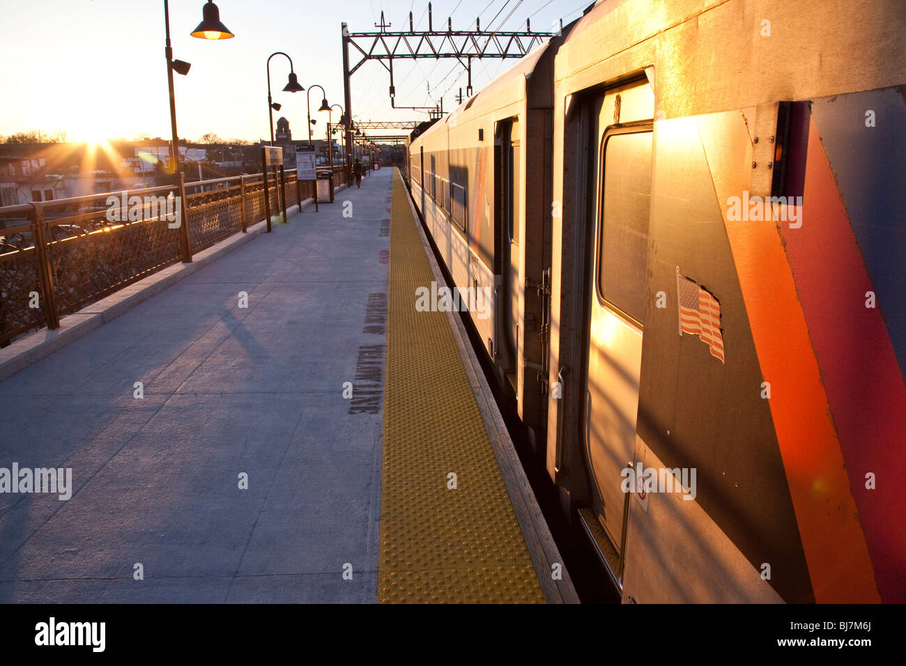 Newark Broad Street Station Platform, NJ Transit Stock Photo